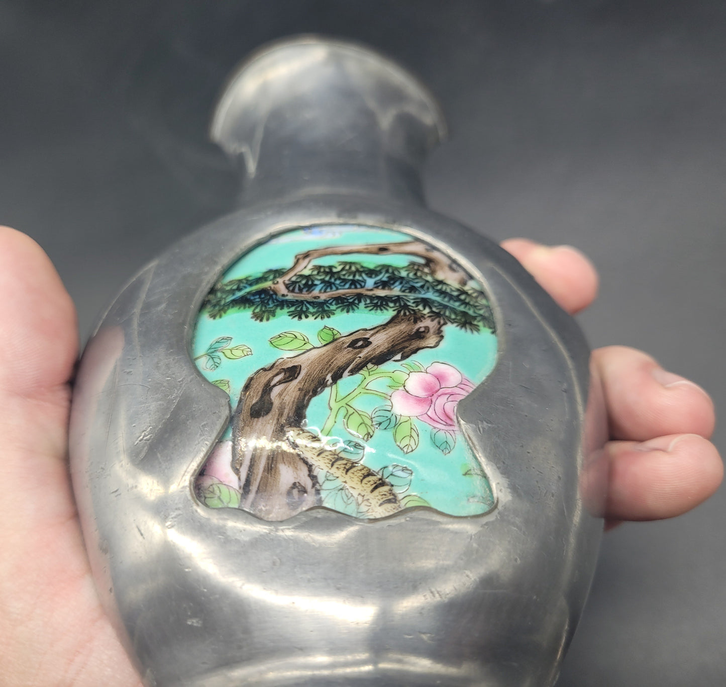 Antiques Auctions USA Chinese Porcelain & White Metal Vase 19th Century CHINA Mark