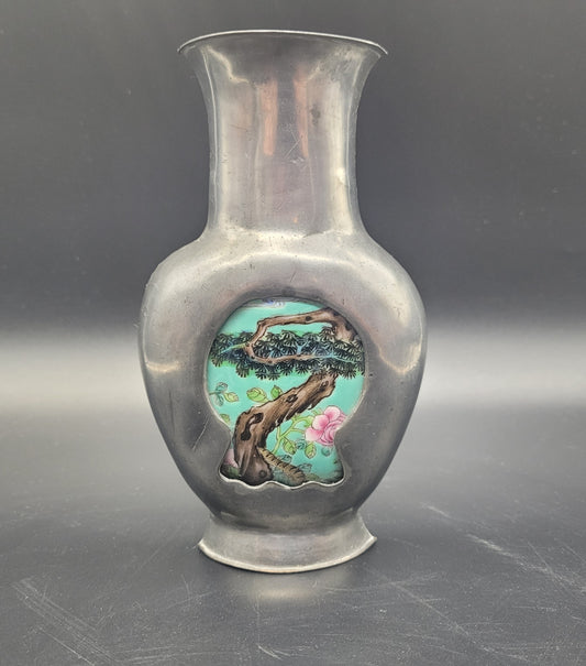 Antiques & Collectables Online Chinese Porcelain & White Metal Vase 19th Century CHINA Mark