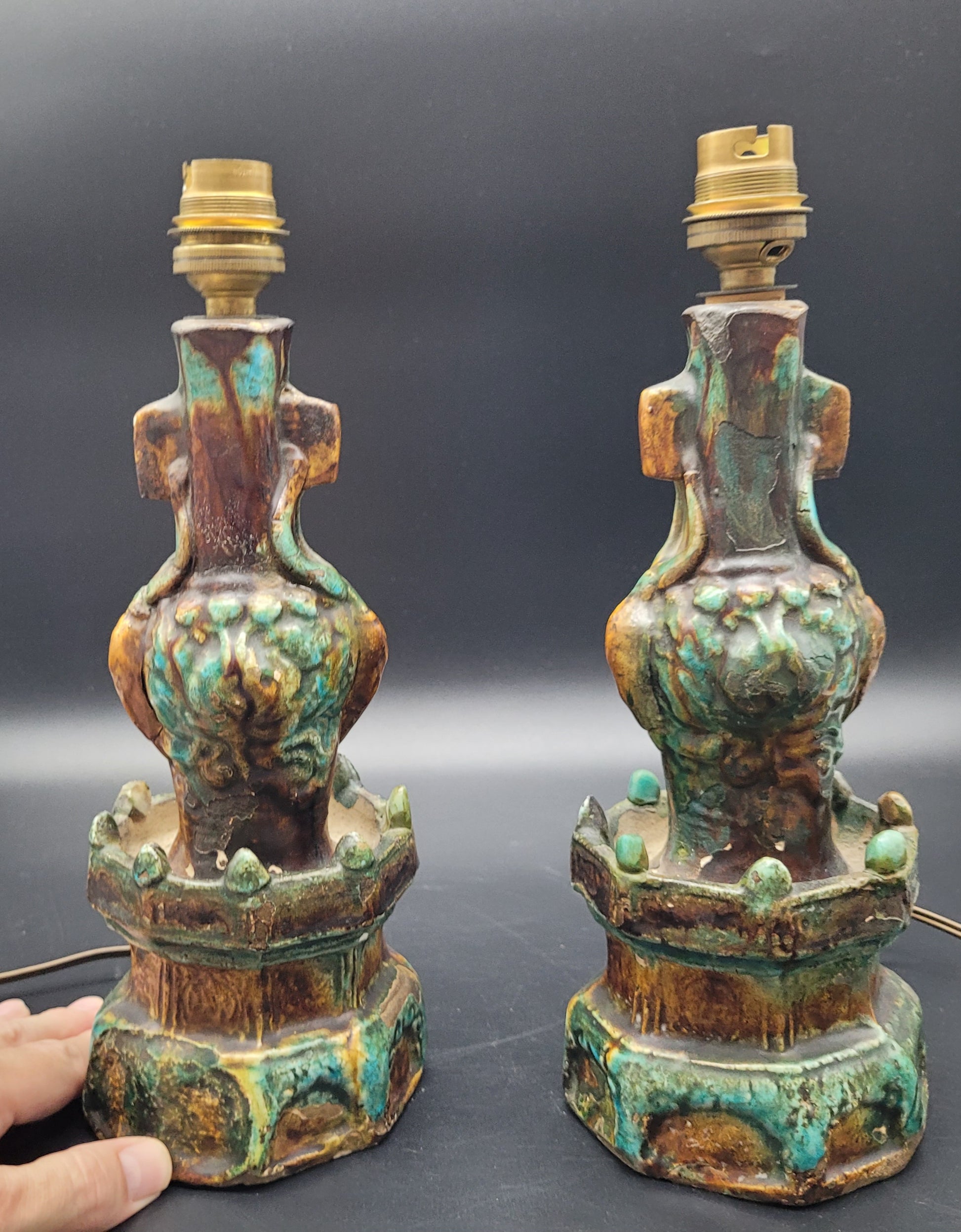 Chinese Ming Dynasty Pottery Candle Sticks 16th / 17th Century KB ANTIQUES & JEWLLERY