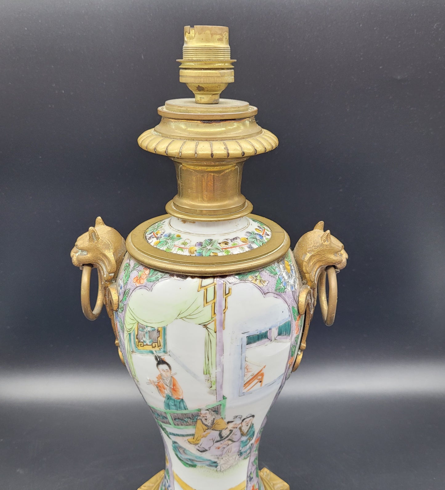 Beautiful Antique Chinese 18th /19th Century Famille Vert Vase With High Quality Ormolu Mounts. ANTIQUES USA