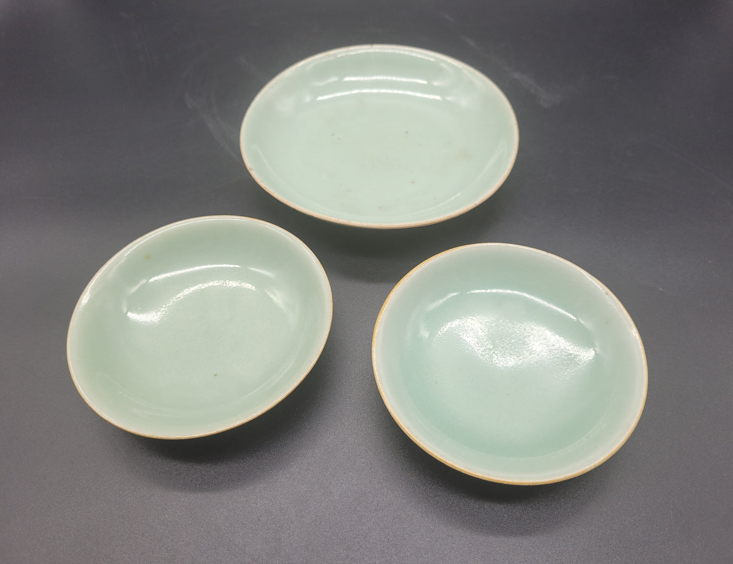 Three Really Nice Antique Chinese Longquan Celadon Plates / Bowls