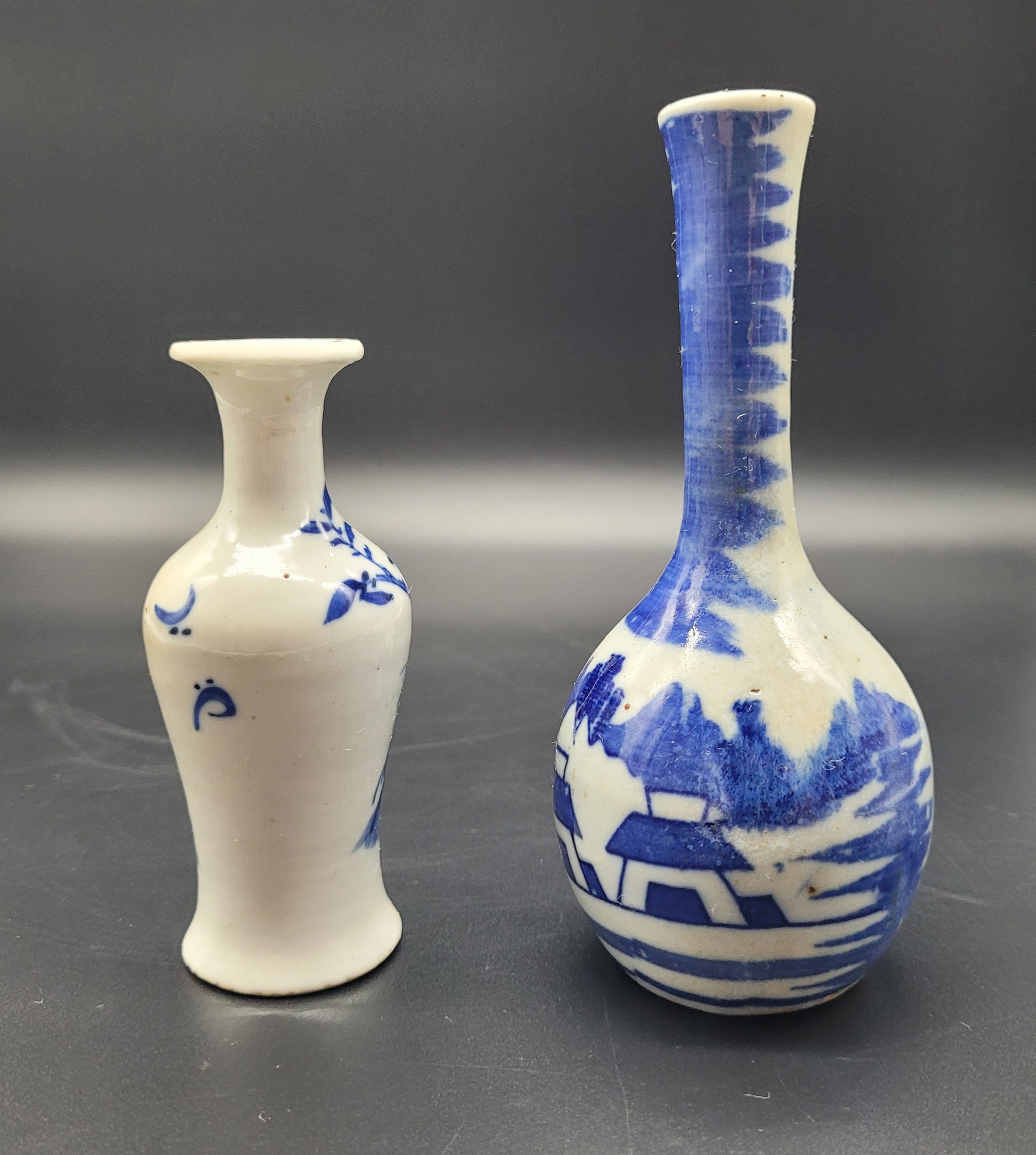 Chinese Qing 18th / 19th Century Miniature Vase Two Vases