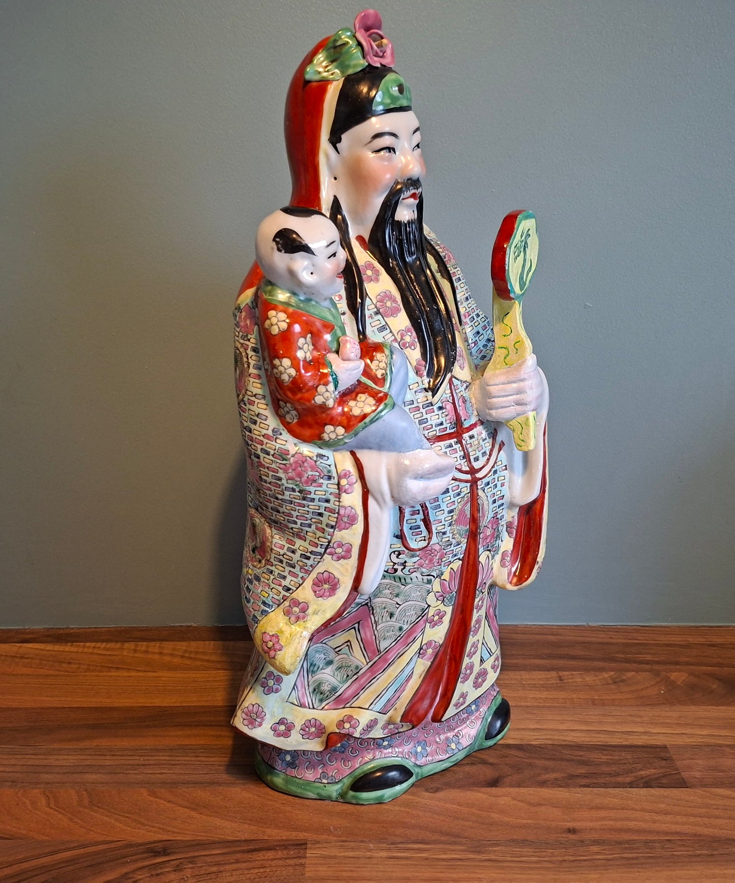 Chinese Famille Rose Republic Porcelain Fu Sanxing Figure