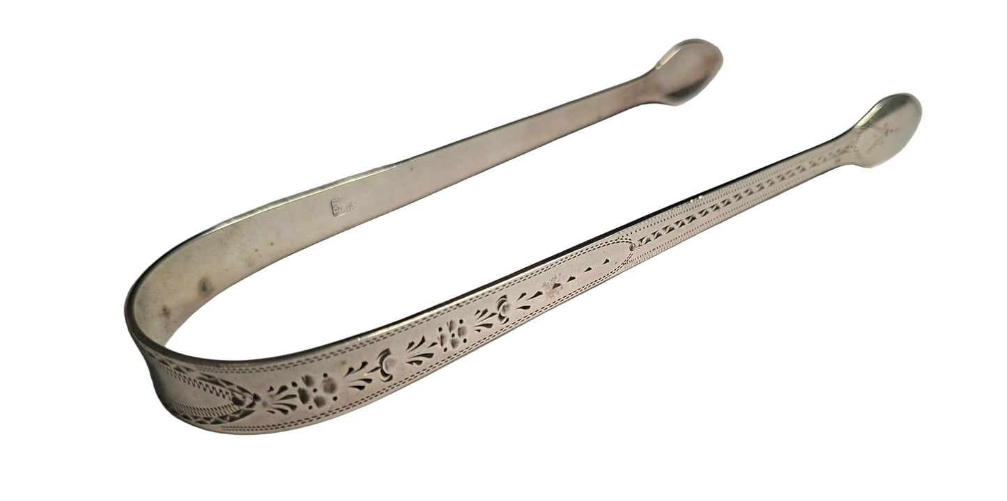 Georgian Silver Sugar Tongs, hallmarked London 1804, with the respected maker’s mark of Peter & William Bateman.