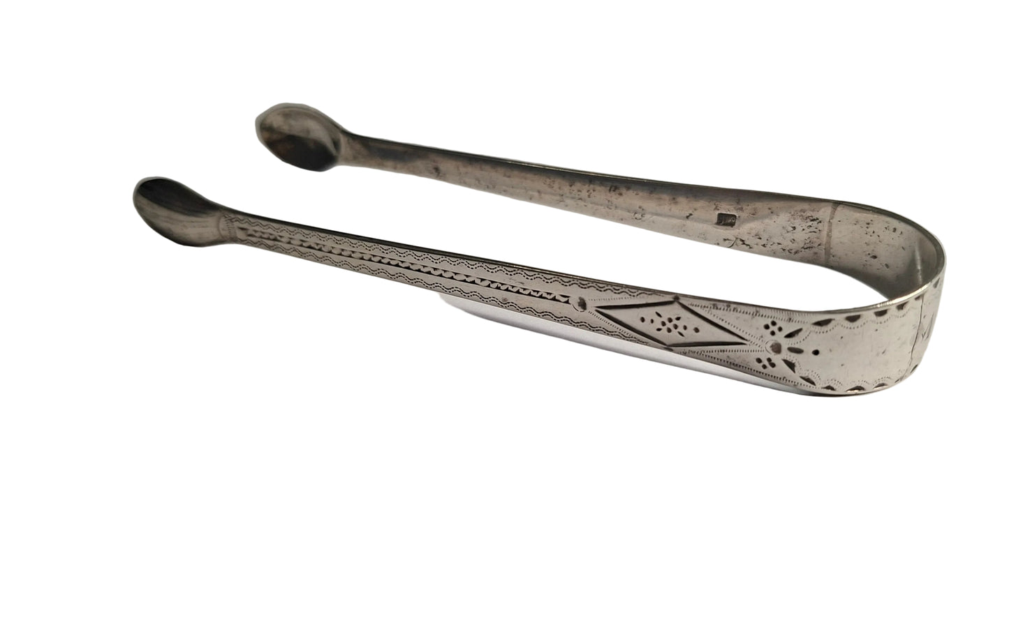 Antique Georgian 925 Silver Sugar Tongs, hallmarked London, 1806. Crafted in solid silver and weighing 32 grams