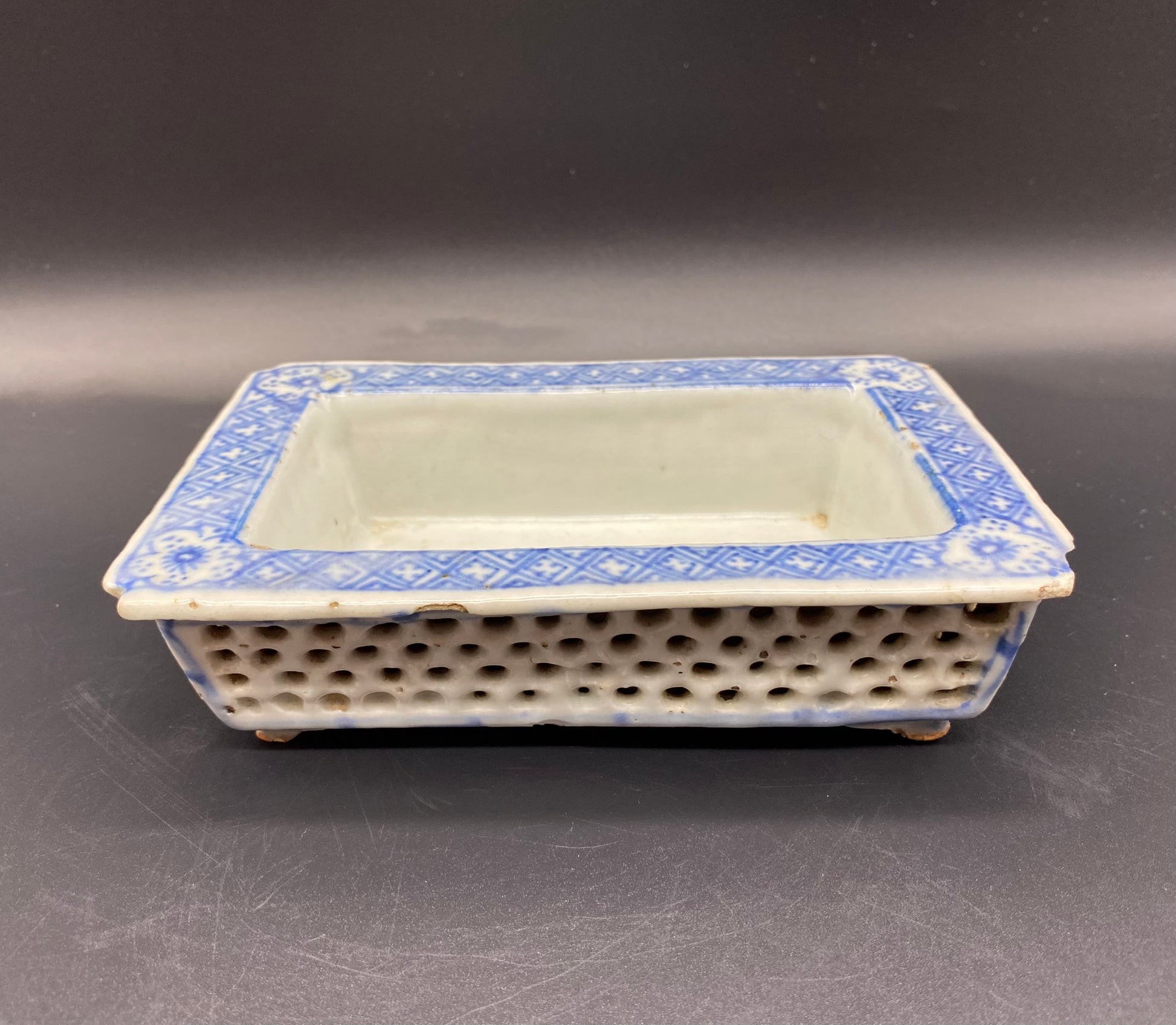 Buy Antiques Online Chinese Qing Reticulated Porcelain Planter / Bonsai Tree Pot