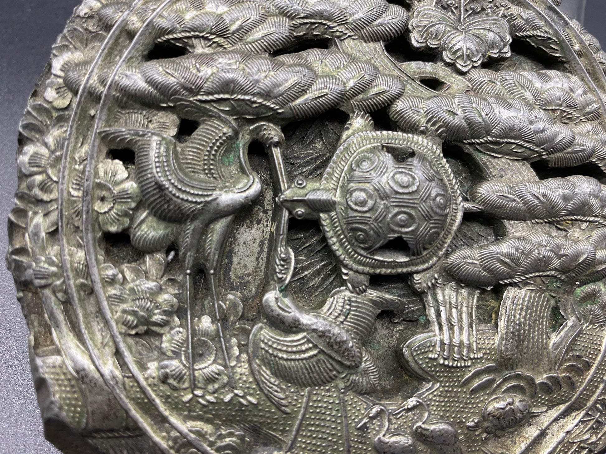JAPANESE EDO BRONZE RARE Heavy and Finely Cast Japanese Bronze Mirror Edo Period, 18th Century, Japan.