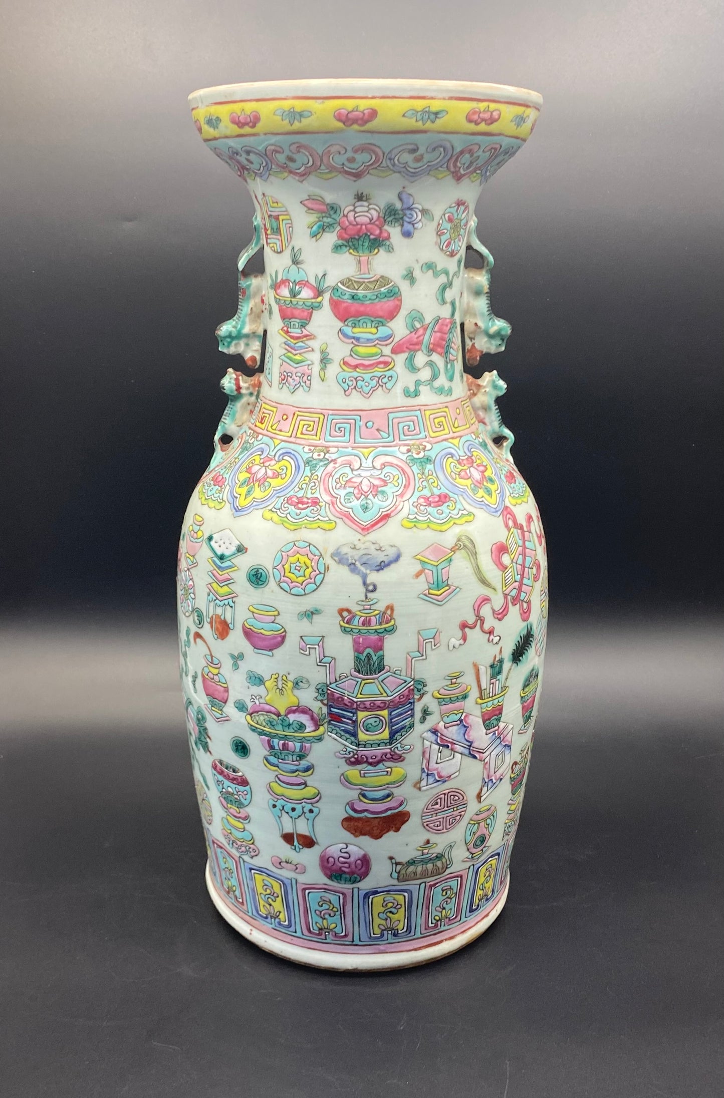 Chinese Famille Rose Porcelain Vase 19th Century Large Vase