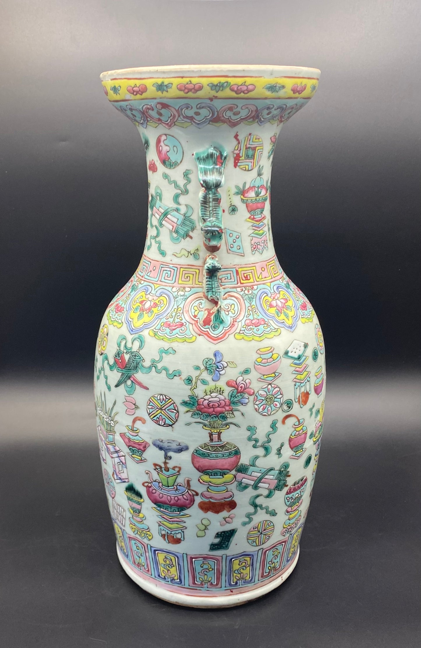 Chinese Famille Rose Porcelain Vase 19th Century Large Vase