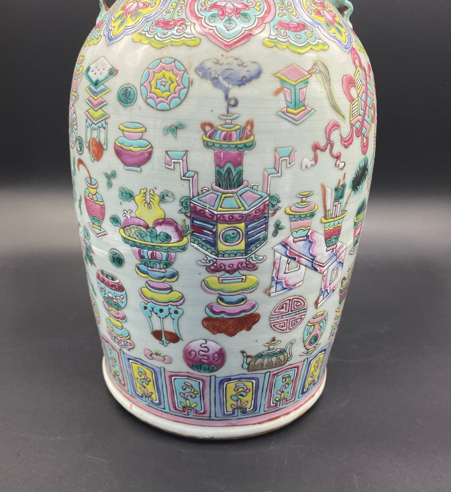 Chinese Famille Rose Porcelain Vase 19th Century Large Vase