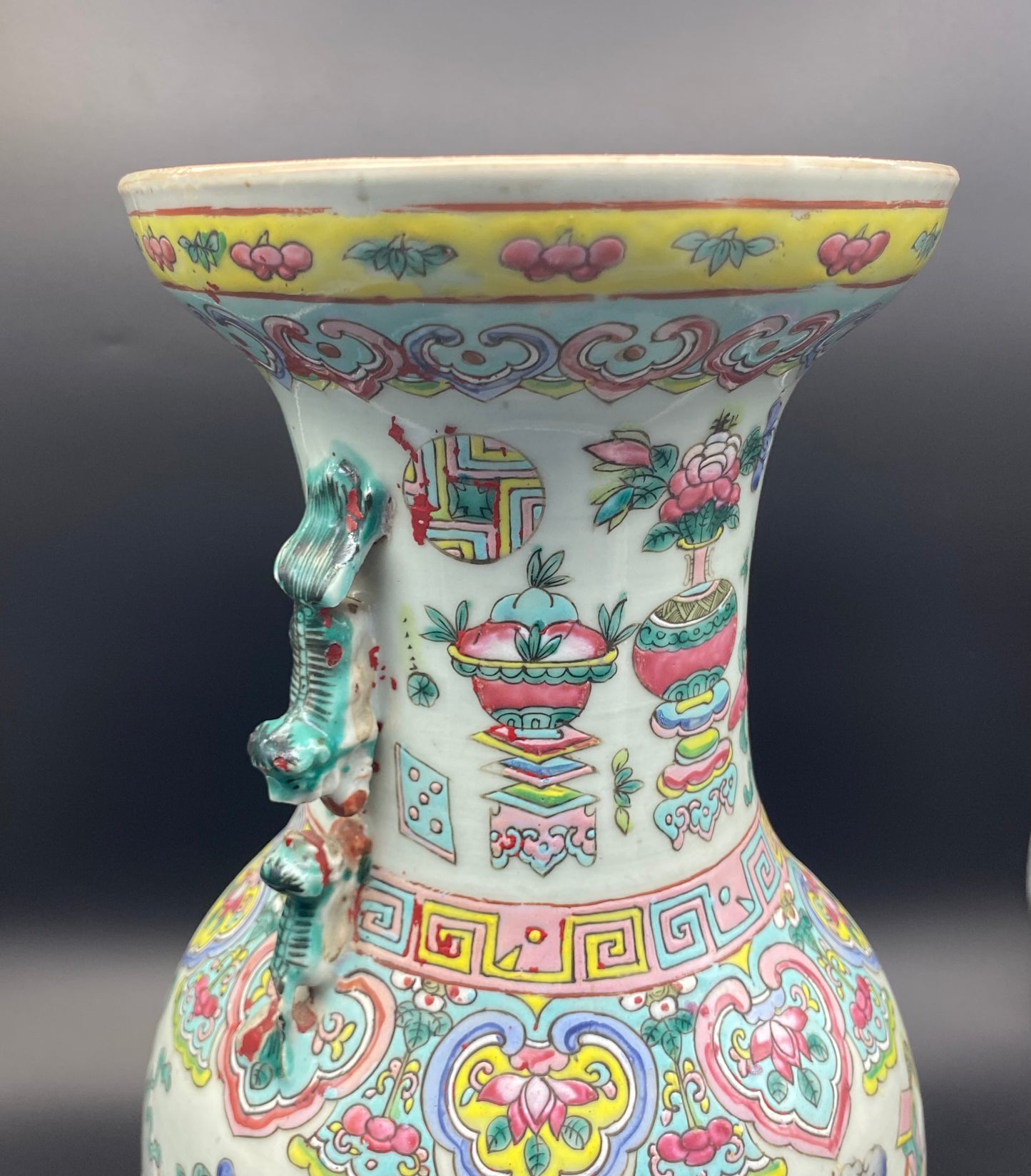 Chinese Famille Rose Porcelain Vase 19th Century Large Vase