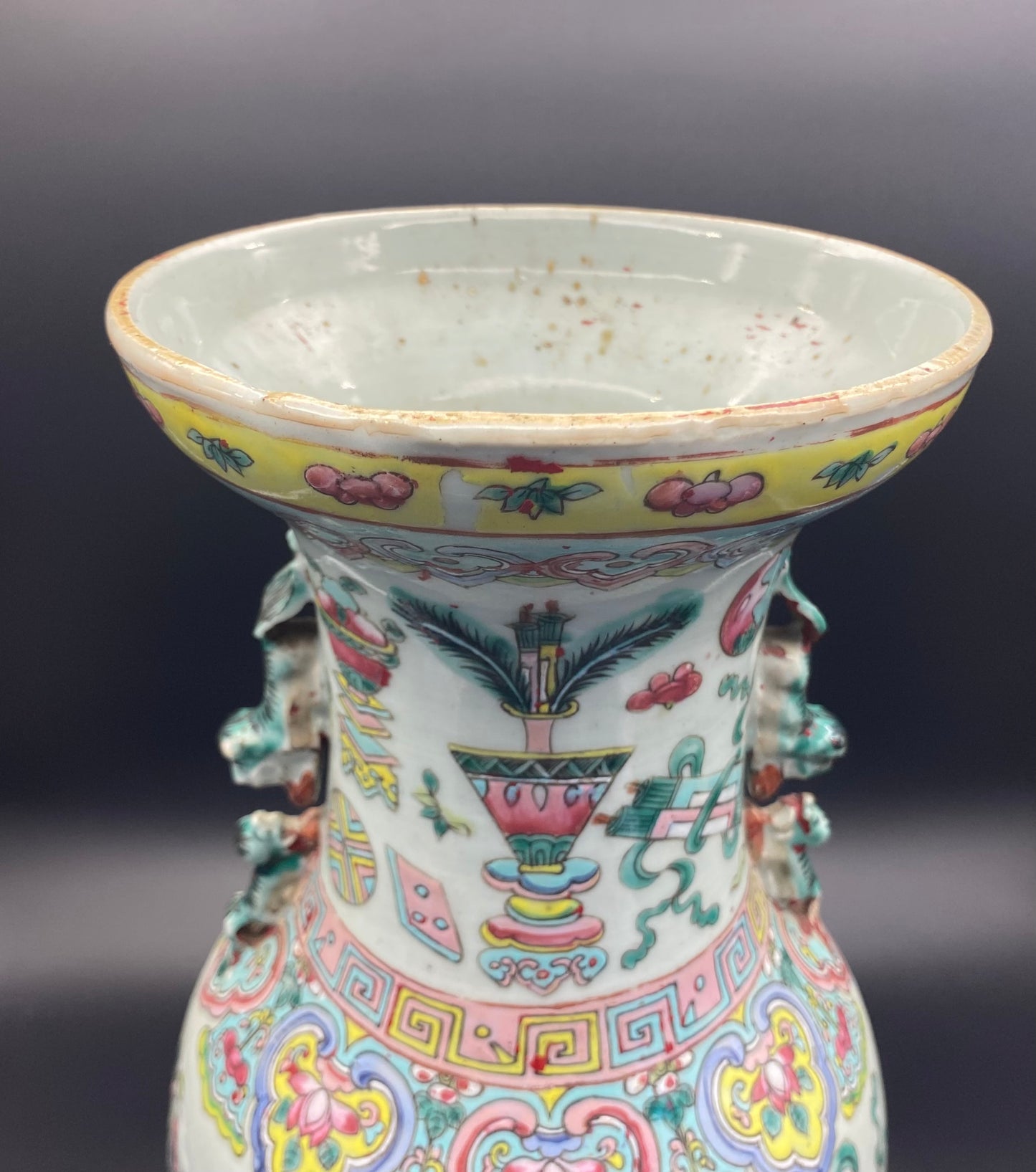 Chinese Famille Rose Porcelain Vase 19th Century Large Vase