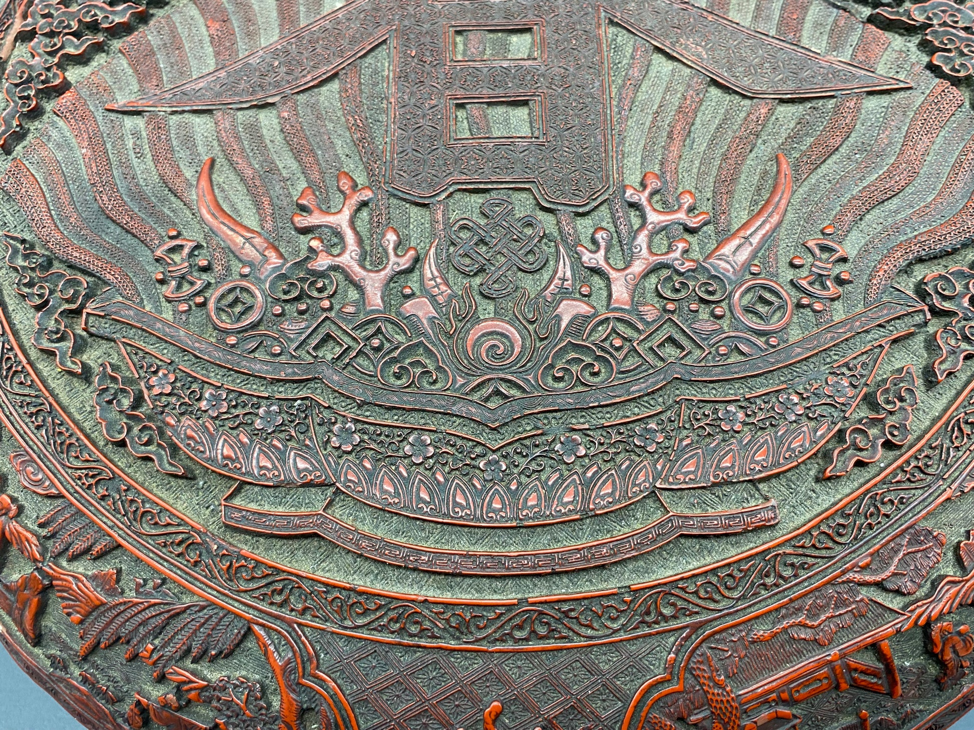 Christy's Asian Art -  A LARGE QING CARVED CINNABAR LACQUER CIRCULAR BOX AND COVER