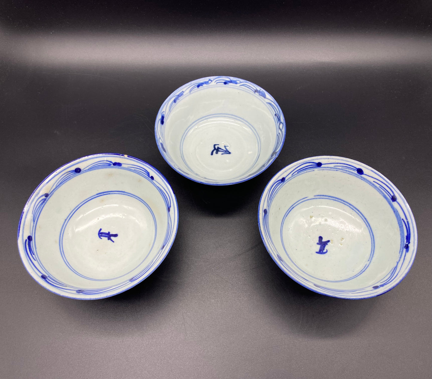 Christies Asian Art - Three Chinese Provencal Blue & White Qing Porcelain Bowls 18th Century