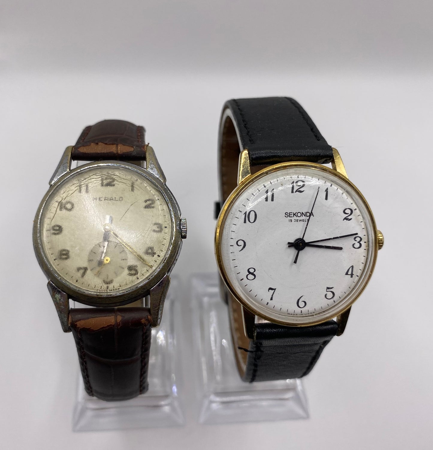 Vintage SWISS MADE Herald Watch & Rolled Gold Sekonda