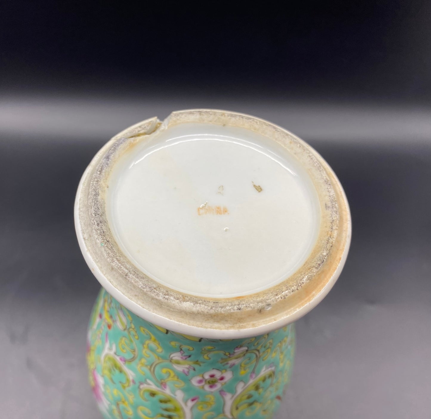 Chinese Guangux Famille June Porcelain Vase Marked CHINA to the base