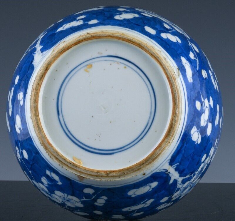 CHINESE BLUE & WHITE PRUNUS BLOSSOM PORCELAIN JAR KANGXI PERIOD