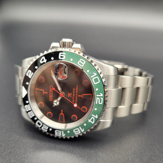 This is a one of a kind custom Made Seiko Mod Sprite style watch.