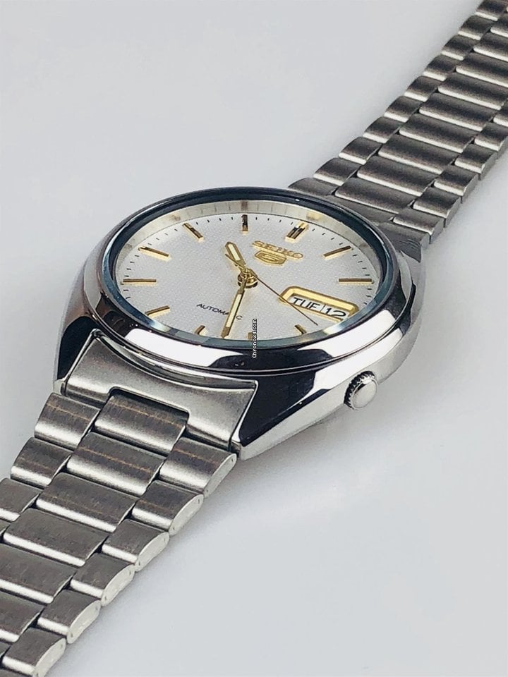 Automatic White Dial Steel Mens Watch