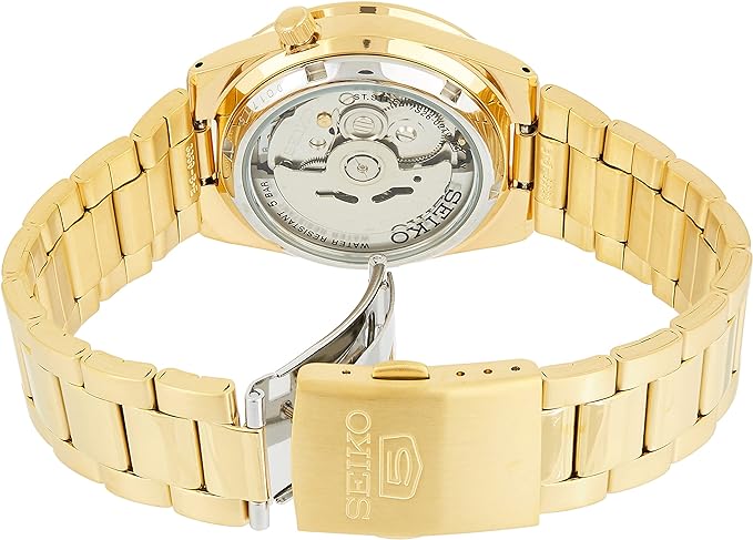 Vintage Watches For Sale Online - Seiko Men's Automatic Watch with Gold Dial Analogue Display and Gold Stainless Steel Bracelet