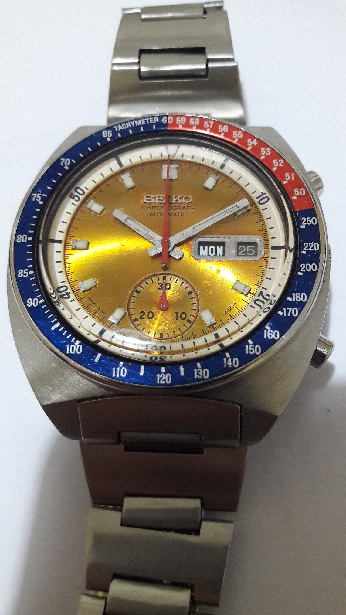 Vintage Seiko Pogue Pepsi bezel automatic watch