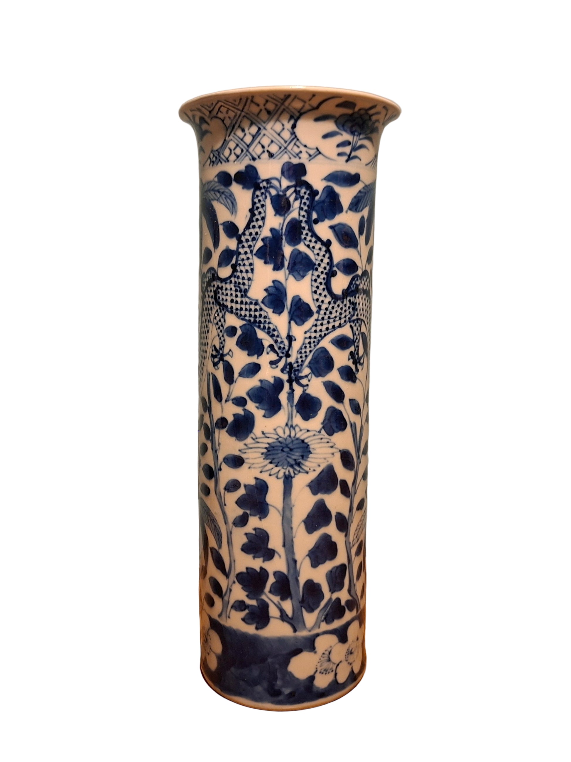 Antiques USA Blue and White Chinese Vase 19th Century 