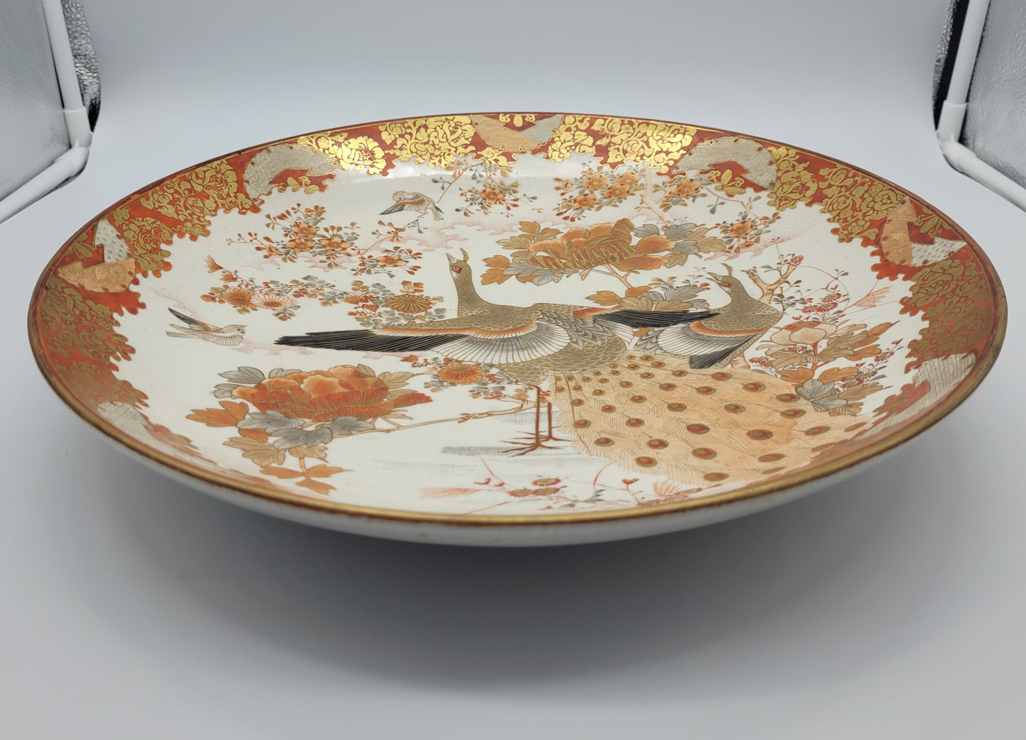 Antique SATSUMA KUTANI Meiji Period 15" Porcelain Charger