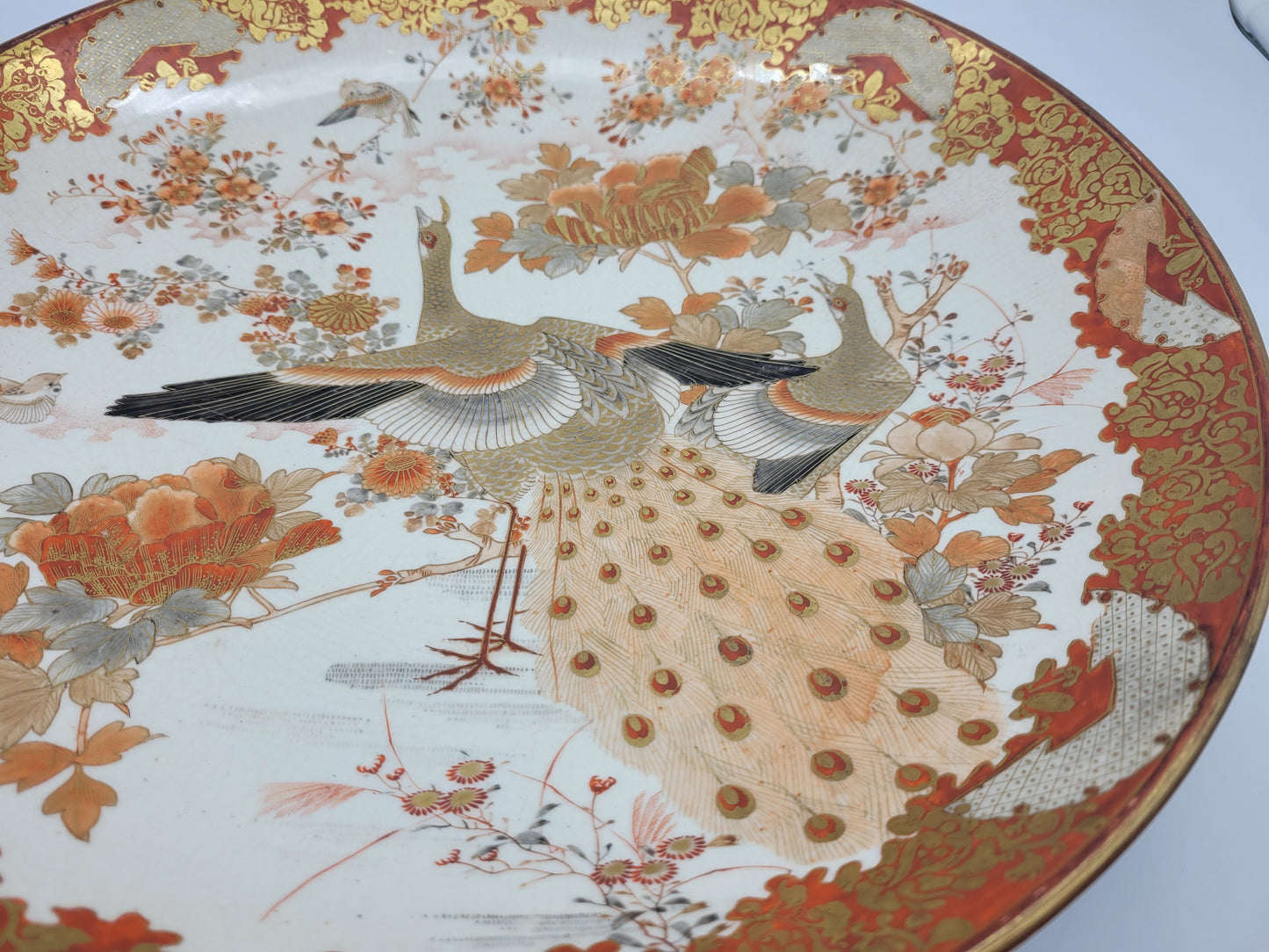 Antique 19th C. Japanese SATSUMA 15" Porcelain Charger