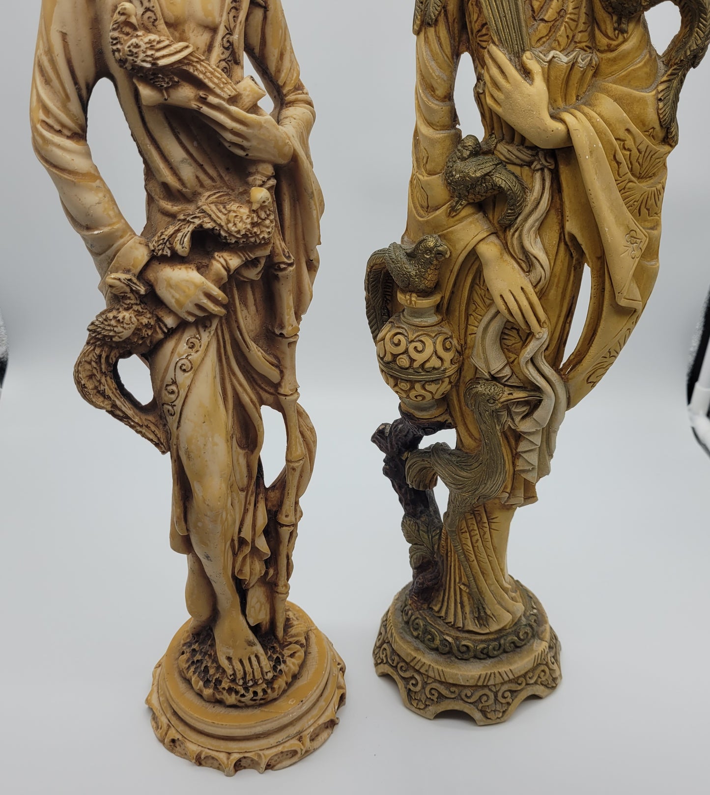 Pair Of Antique Chinese Carved Figurines
