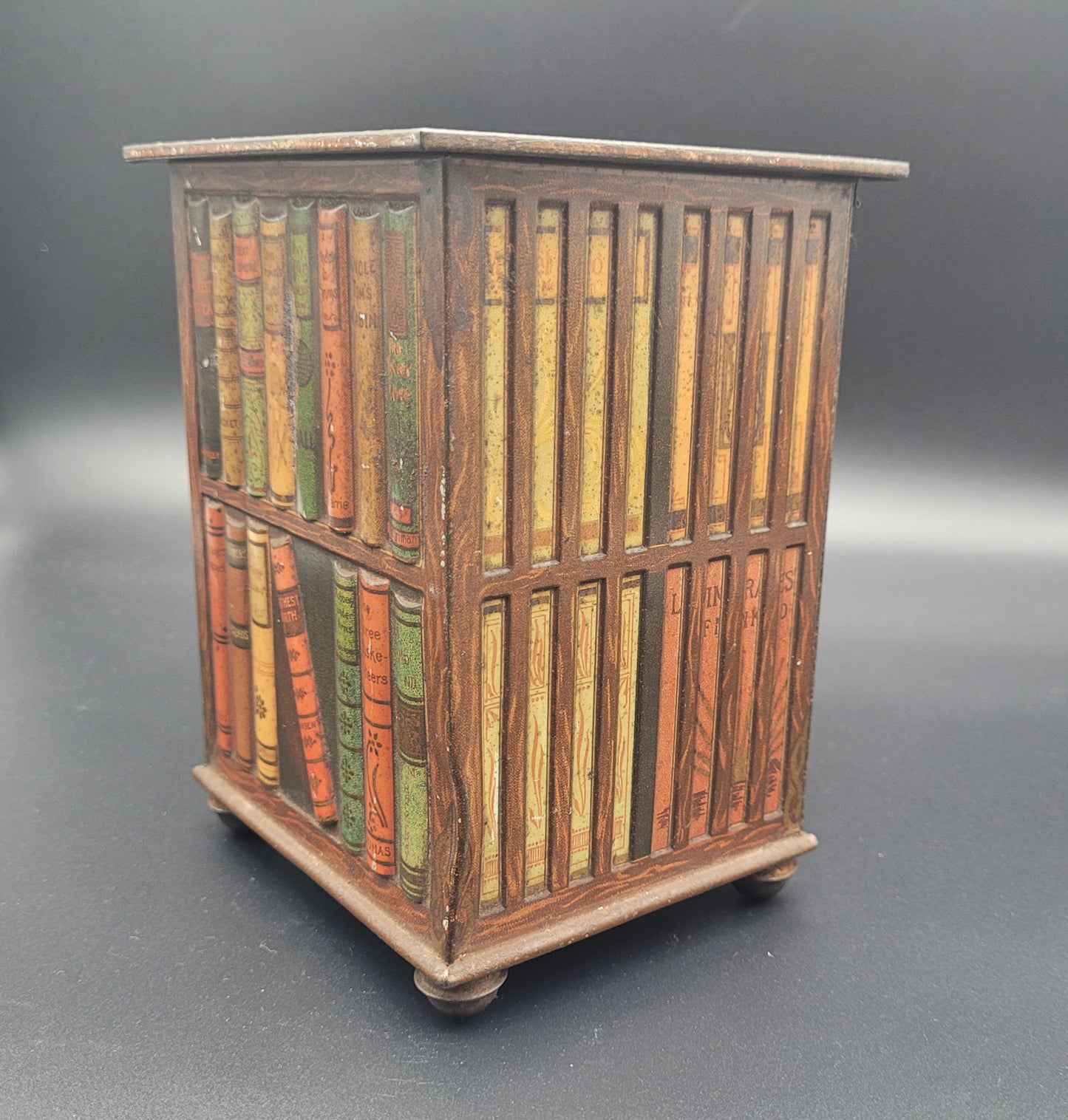 Antique Advertising - Huntley and Palmers Bookcase Biscuit Tin c.1905 / Book 