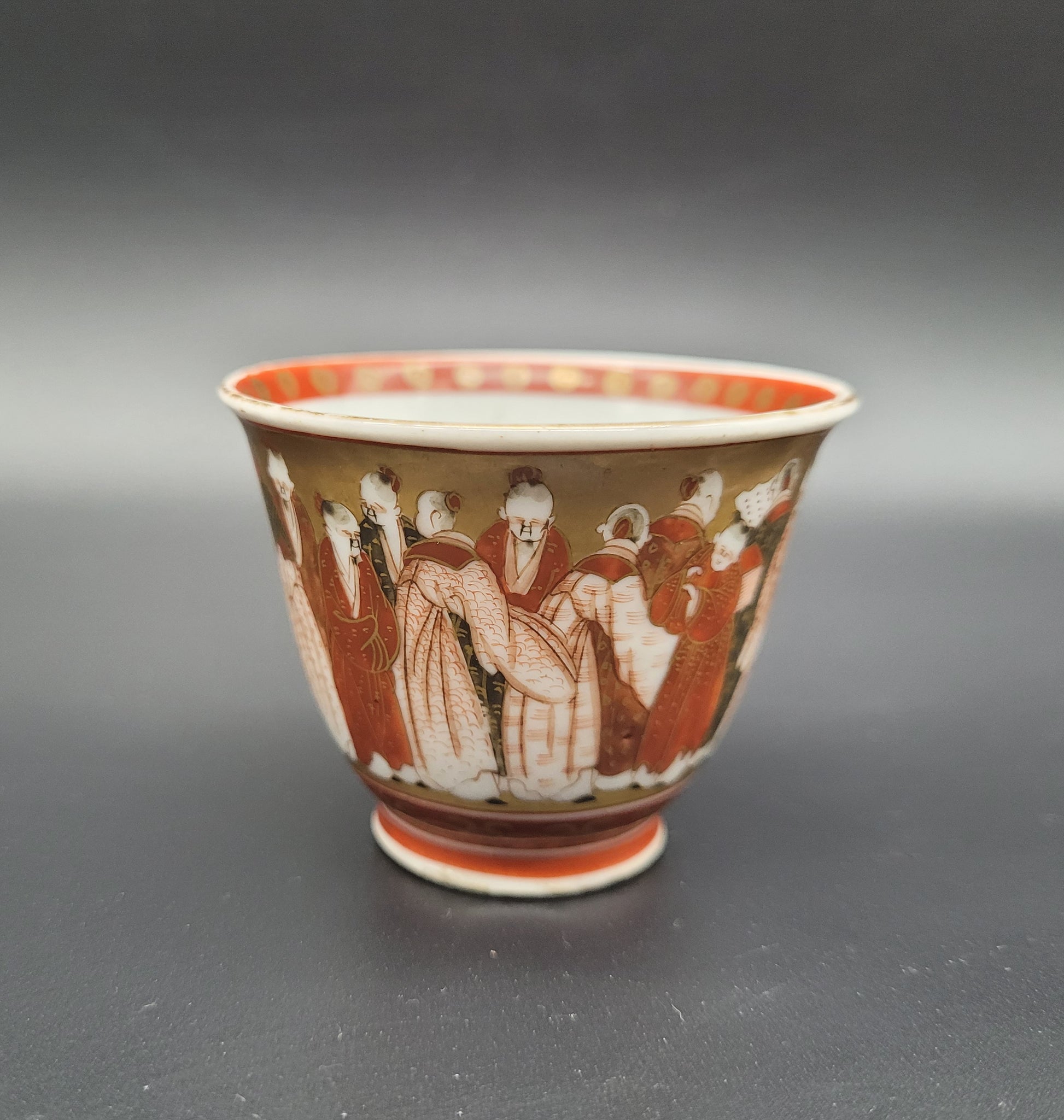 Antique Japanese Kutani Satsuma Cup Amazing Quality Detail 19th Century Signed