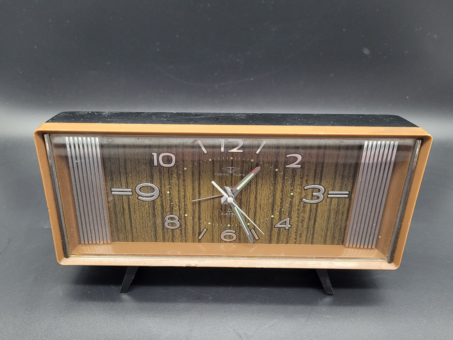 Vintage 1960s TOKYO wind up alarm clock made in Japan Retro Desk Clock