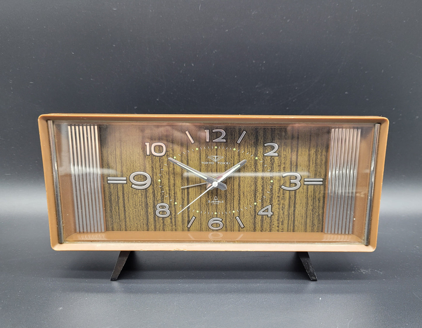 Vintage 1960s TOKYO wind up alarm clock made in Japan Retro Desk Clock