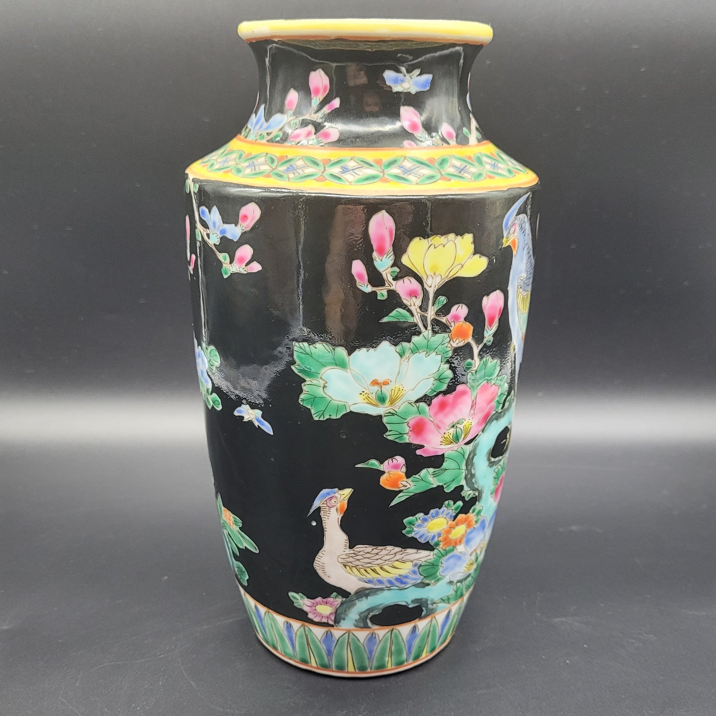 Antique Japanese 19th Century Vase Oriental Hand Painted