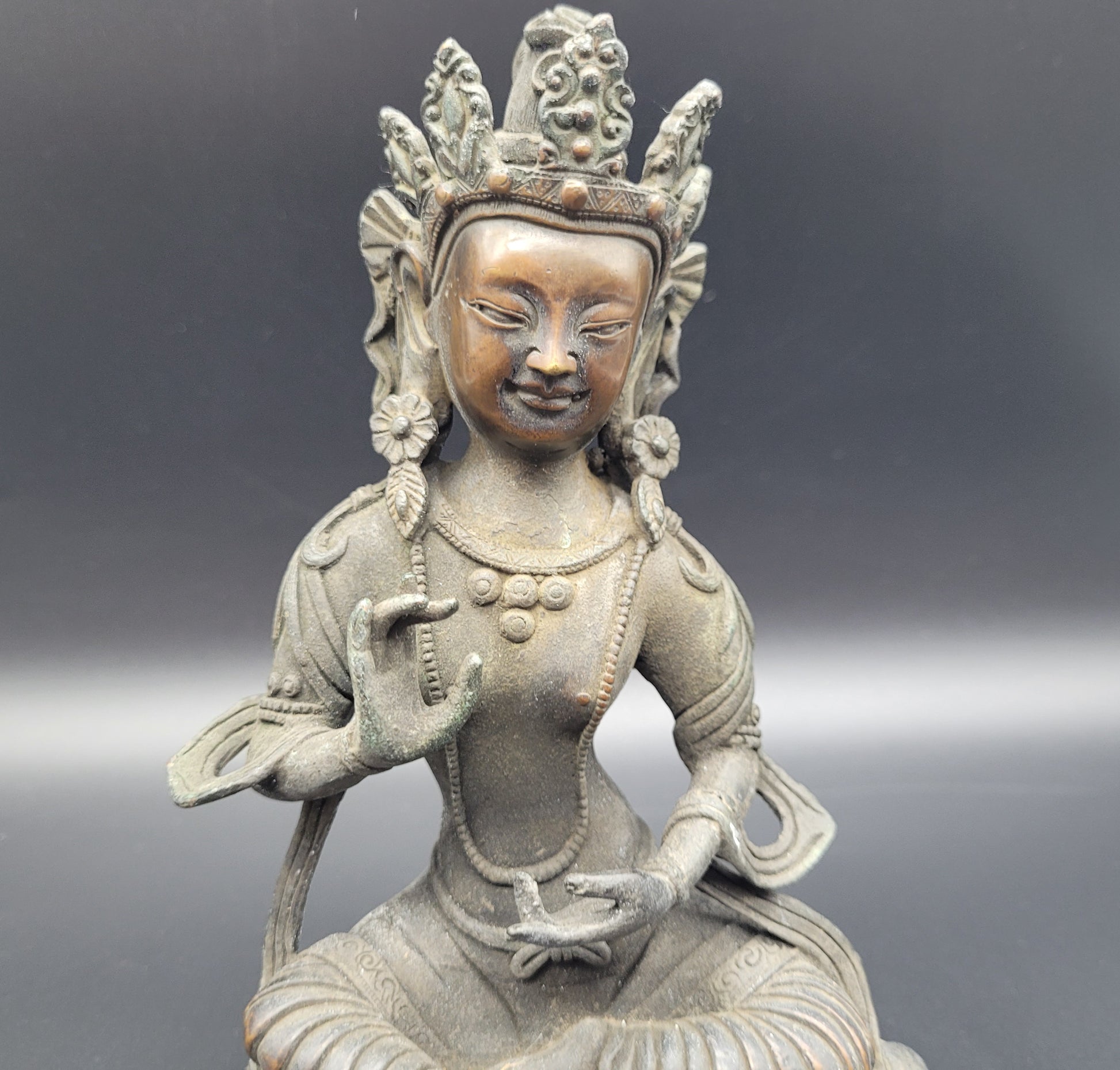 Antique 19th Century Buddha with Chinese Ming Bronze