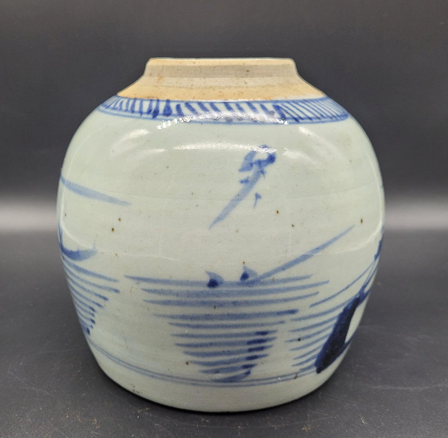 Antique Chinese 18th Century Provincial Ginger Jar Blue / White #2