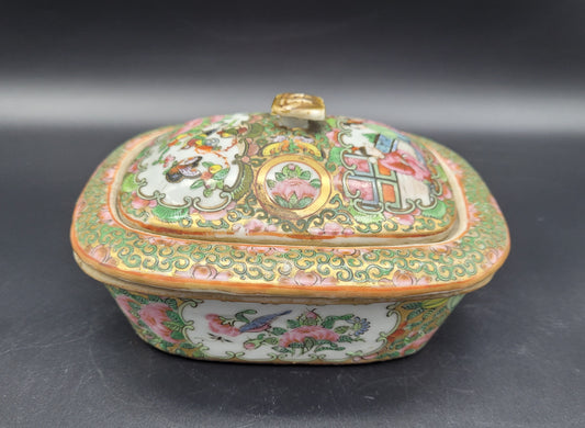 Chinese 19th Century Famille Rose Canton Food Warmer