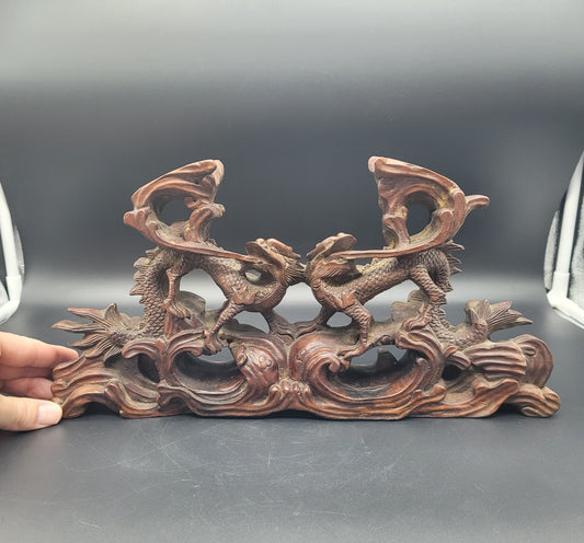 Chinese Qing Carved Dragon Incense Stand 19th Century