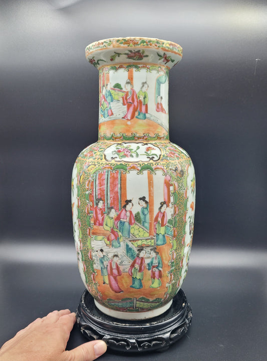 Antique Chinese 19th Century Famille Rose Vase