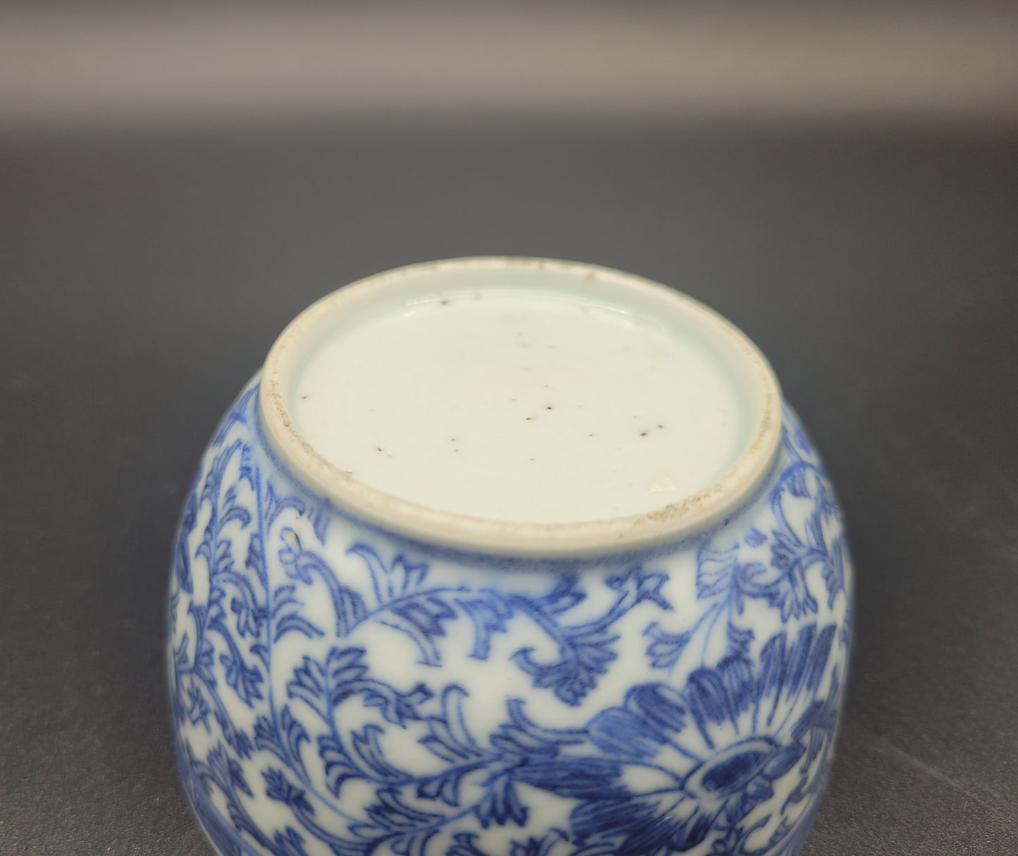 Chinese 18th century Blue & White Bowl with Wooden Stand