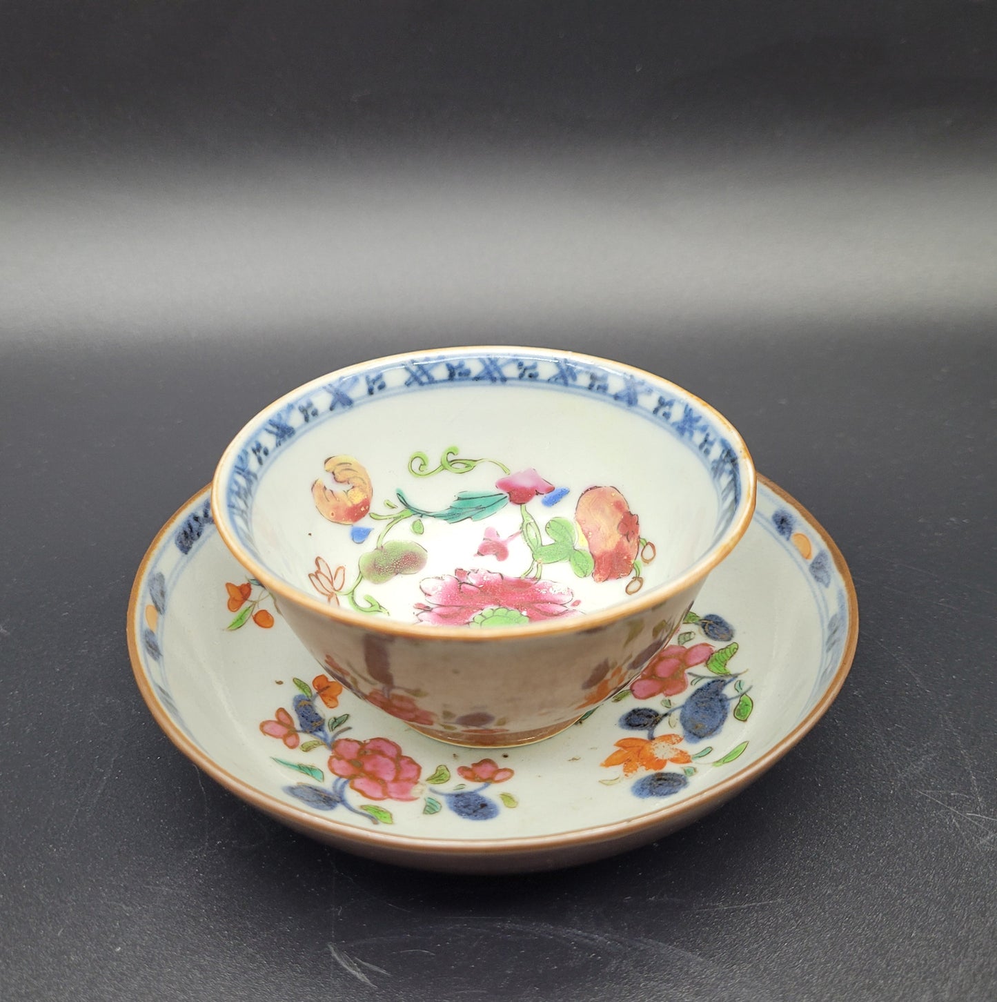 Chinese 18th Century Tea Bowl & Saucer with Cafe au Lait Glaze