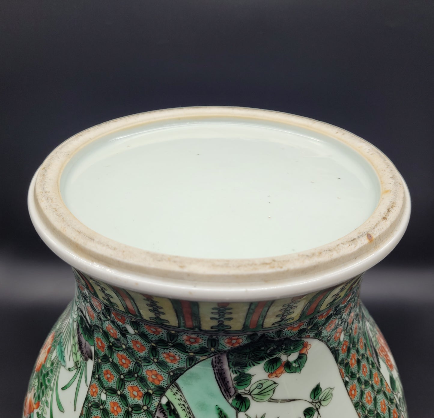 19th Century Kangxi Style Famille Vert   Extremely Well Hand Enamelled 