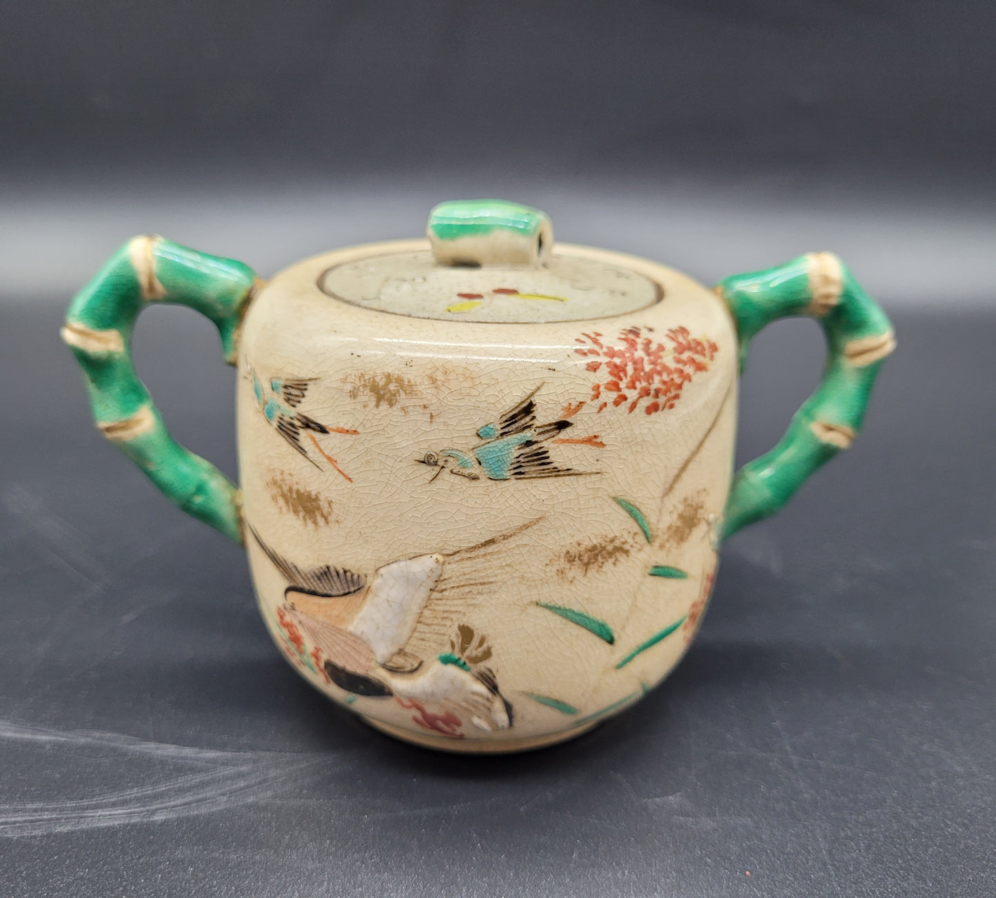Antique Japanese TEA SET Kinkozan Awata Satsuma Porcelain 19th Century