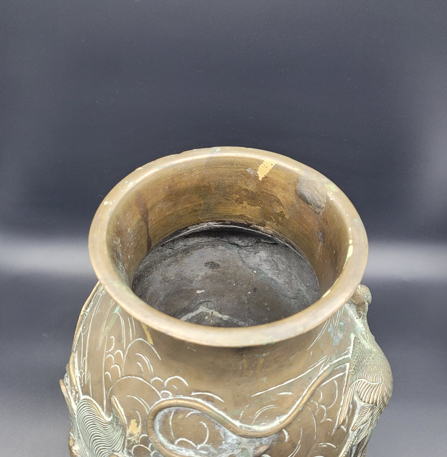 Japanese Meiji Bronze Dragon Vase 19th Century 