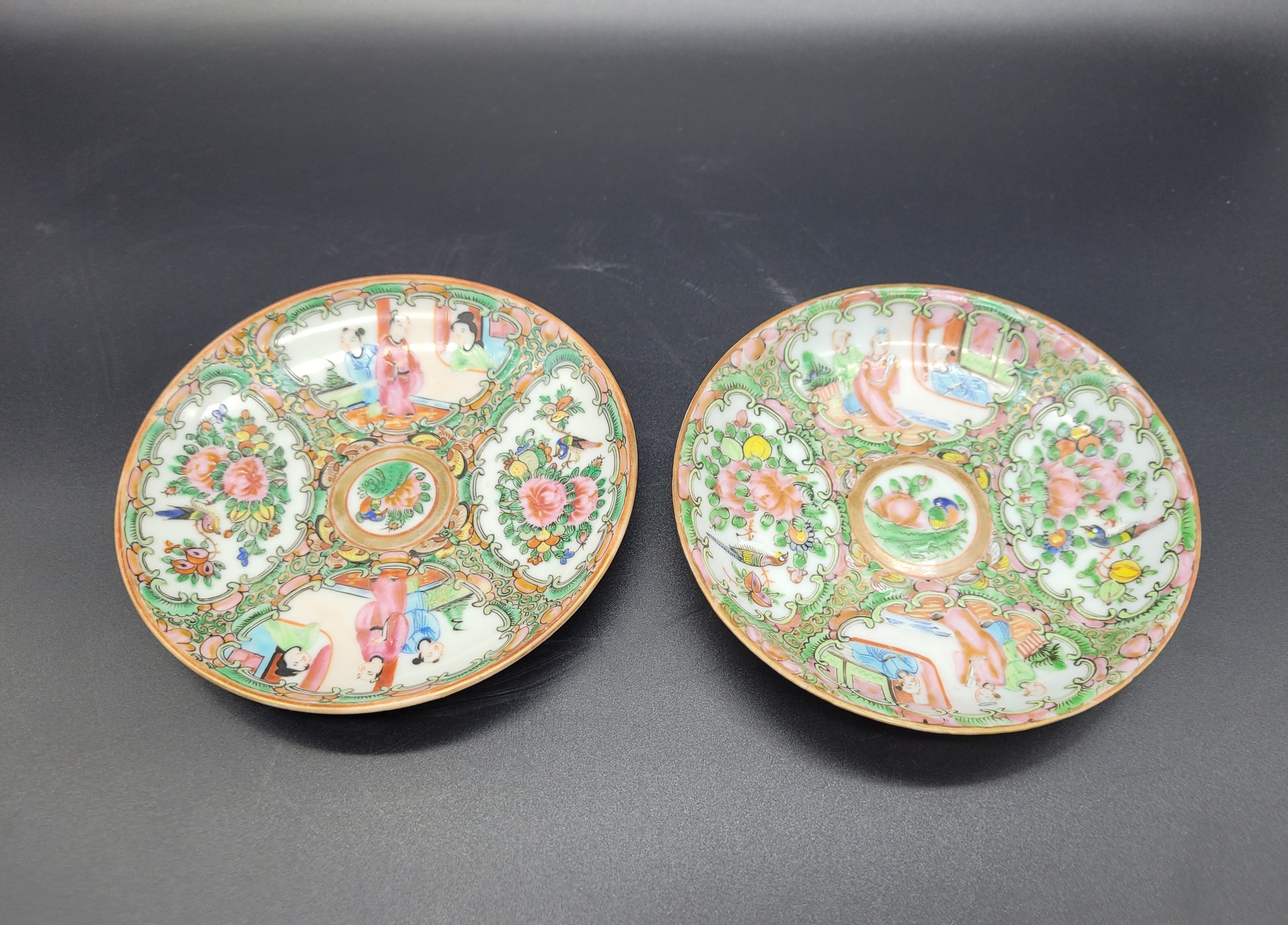 A Pair of Chinese Famille Rose plates 19th Century Rose Medallion