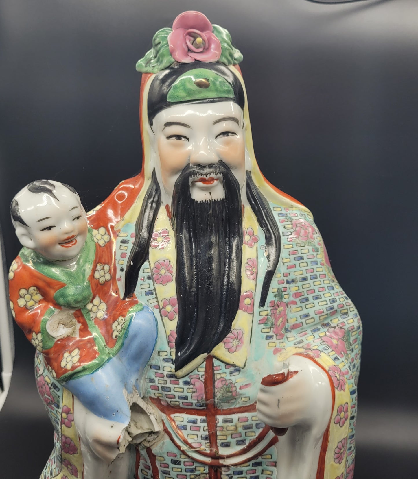 Large Chinese Republic Period Emperor Figurine 