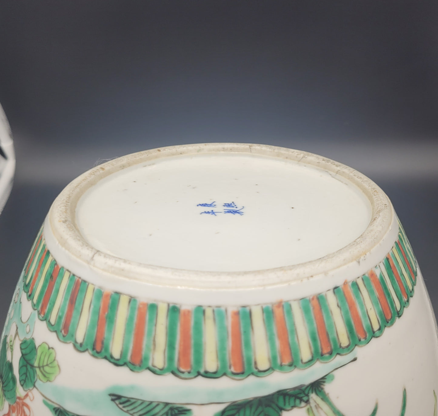 Beautiful LARGE Chinese Famille Vert Ginger Jar & Carved Wooden Stand  CHINESE ART FOR SALE ONLINE 