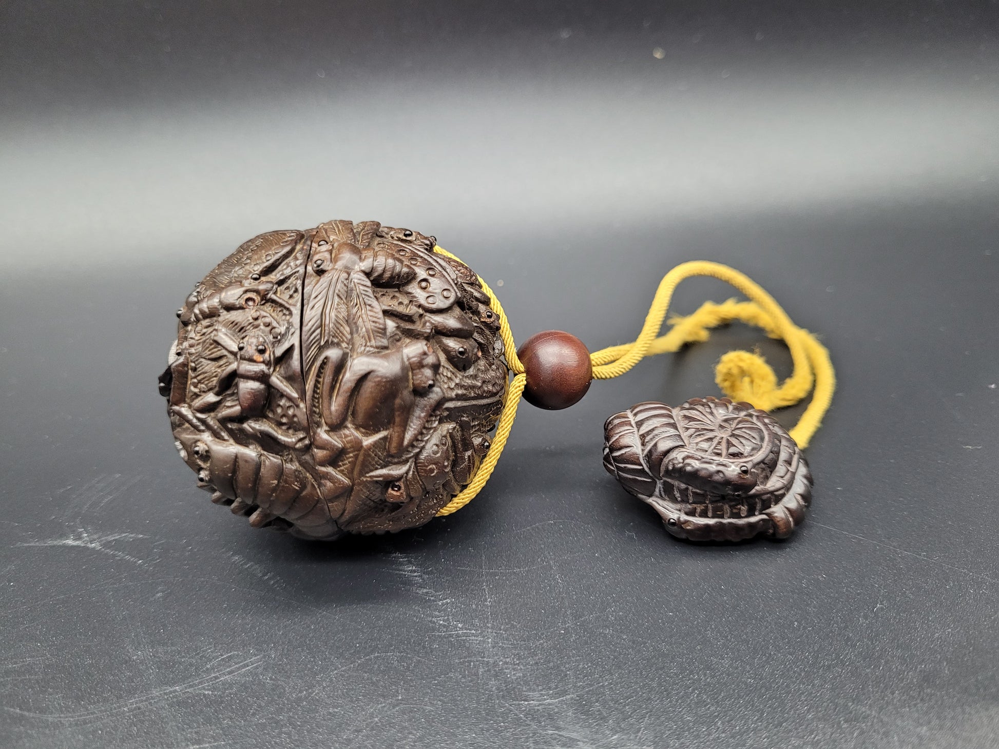 Japanese Meiji Carved Inro & Netsuke Signed By The Artist