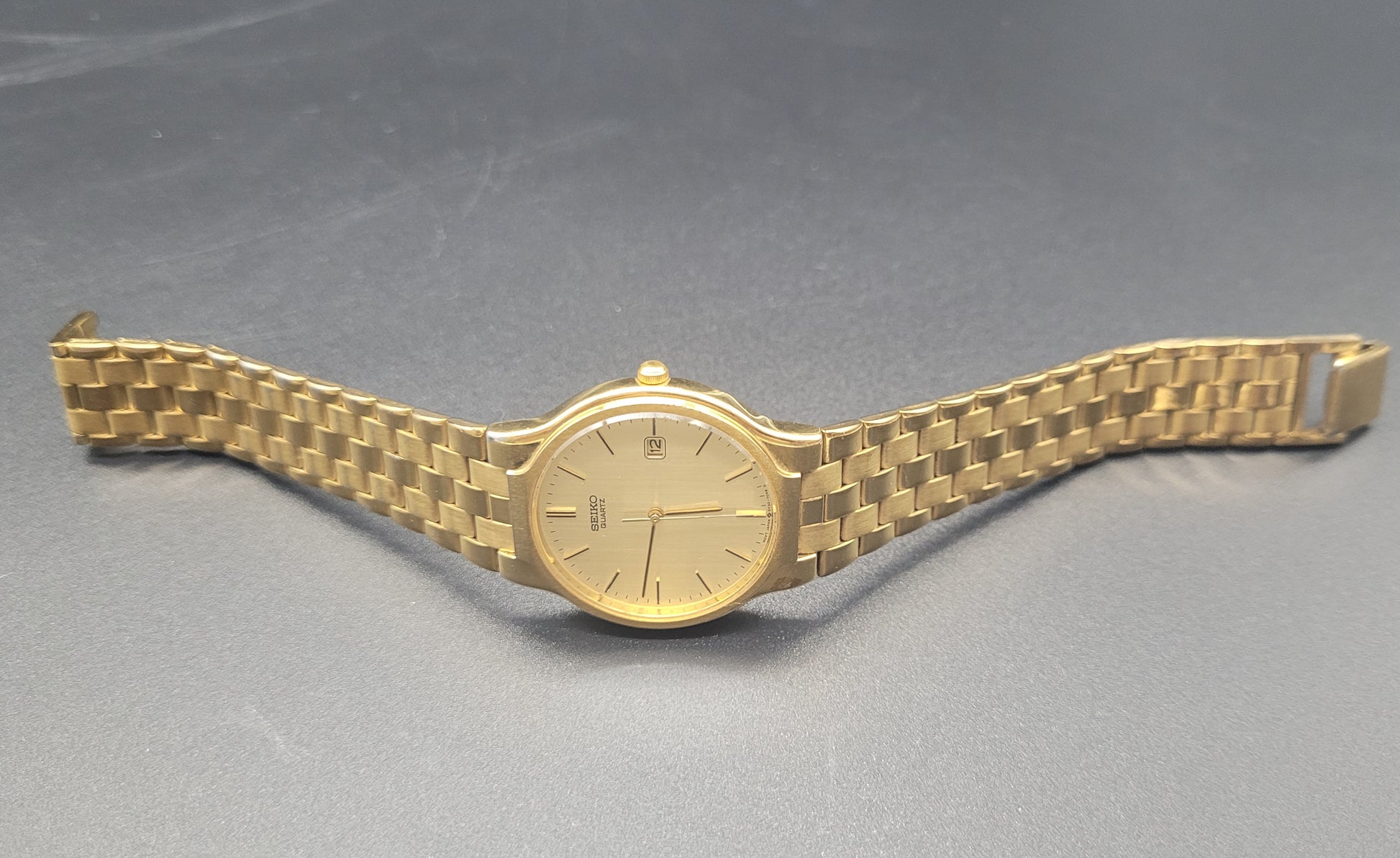 Vintage Seiko Gold Plated Watch Champagne Dial 36mm case size