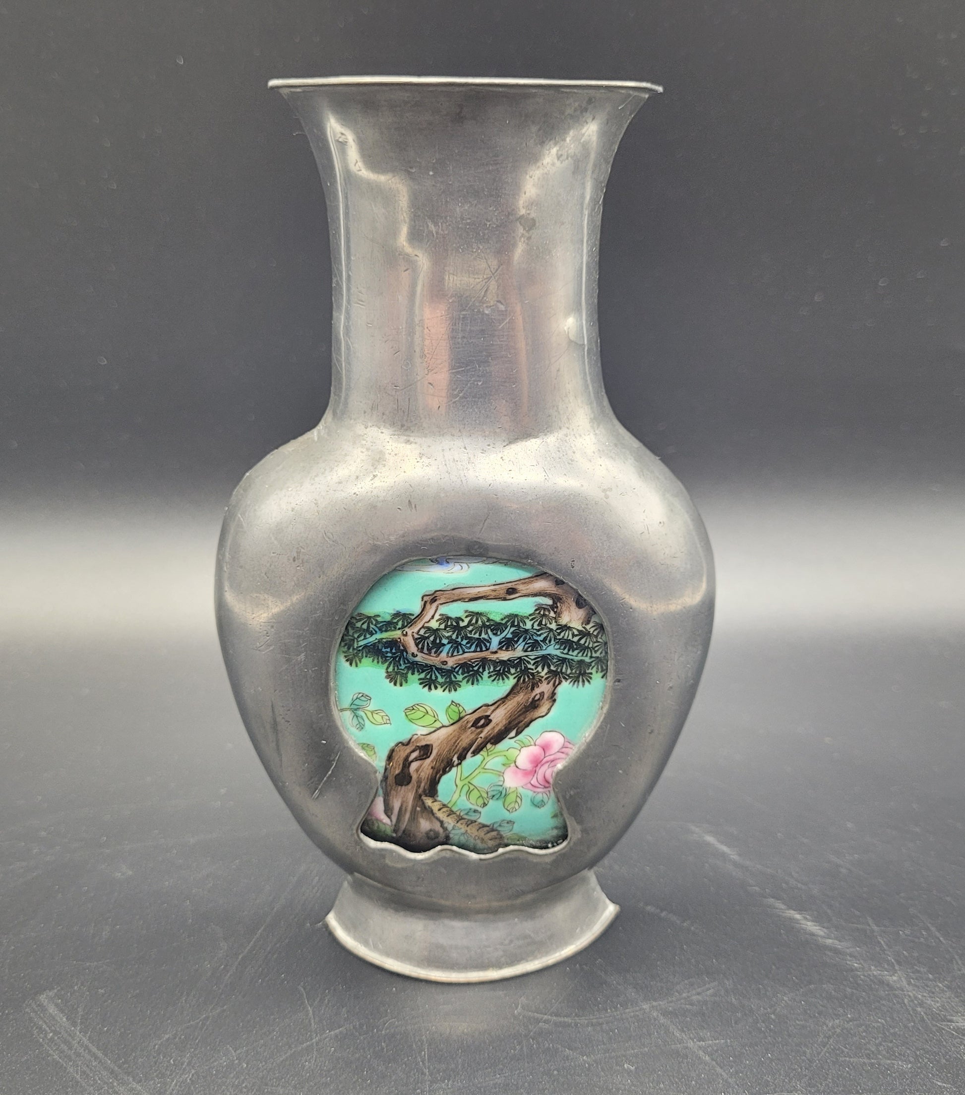 Buy Antiques Online Chinese Porcelain & White Metal Vase 19th Century CHINA Mark